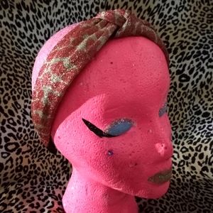 Pink & gold glitter headband